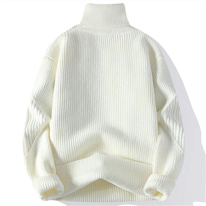 Men's Korean Knit Turtleneck Sweater - Stylish Warm Turtleneck for Men