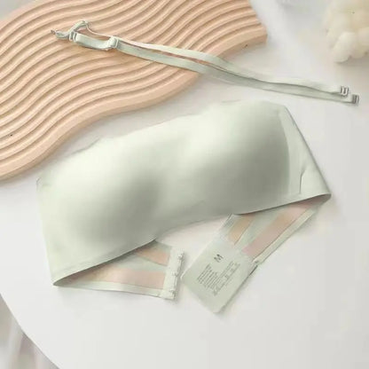 Seamless Strapless Tube Top Bra for Women – Thin Non-Slip Push-Up Design