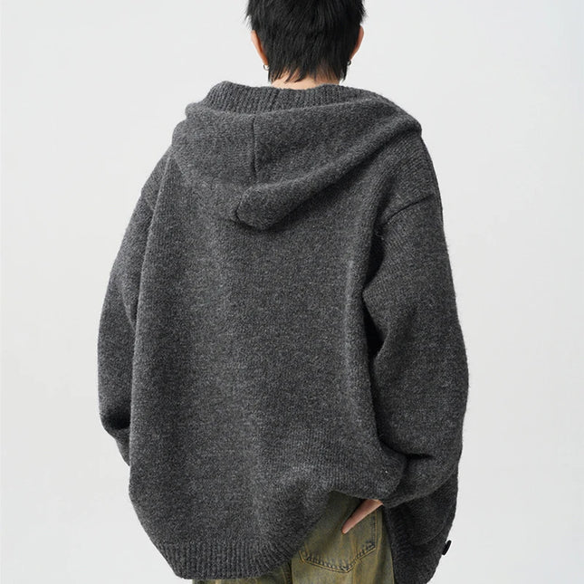 Men's Wool Knit Hoodie Cardigan - Warm, Stylish Woolen Sweater for Men