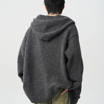 Men's Wool Knit Hoodie Cardigan - Warm, Stylish Woolen Sweater for Men