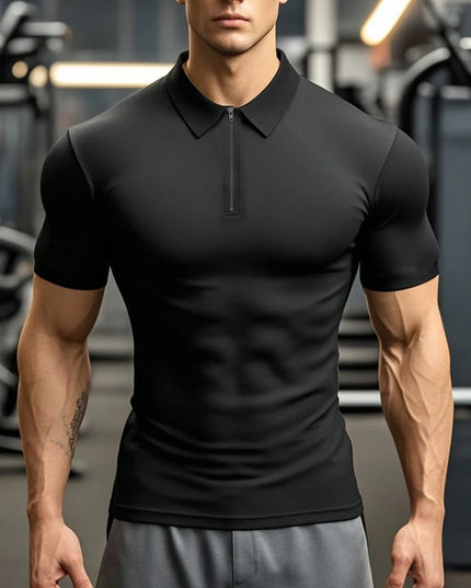 Men's Quick-Dry Compression Short Sleeve Polo T-Shirt