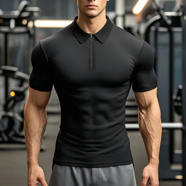 Men's Quick-Dry Compression Short Sleeve Polo T-Shirt