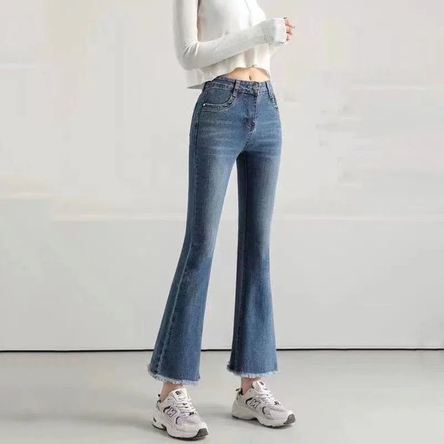 High Waist Flare Jeans for Women – Slim Fit & Trendy Retro Style