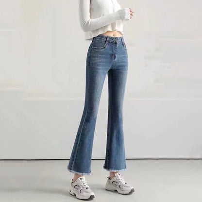 High Waist Flare Jeans for Women – Slim Fit & Trendy Retro Style