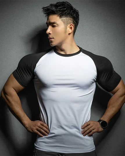 Slim Fit Men’s Short Sleeve Elastic T-Shirt