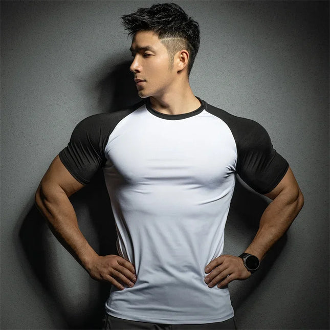 Slim Fit Men’s Short Sleeve Elastic T-Shirt