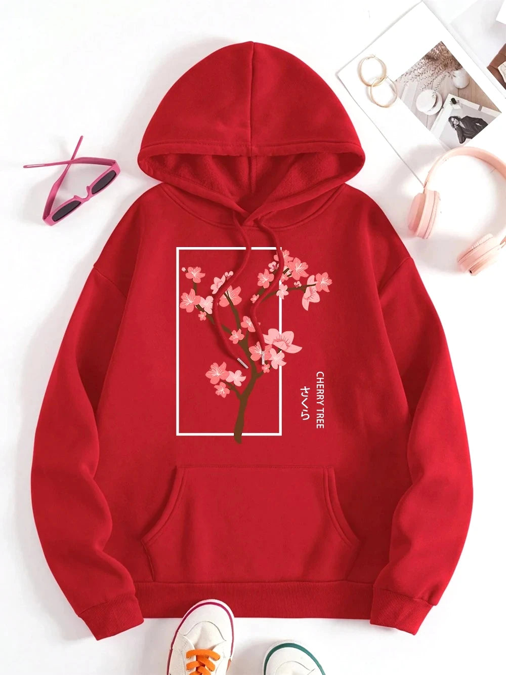 Cherry Blossom Tree in Full Bloom Women’s Loose Hoodie