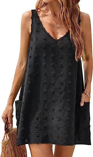 Women’s Vintage Ruffle Dress – Boho Casual Elegant Loose Fit