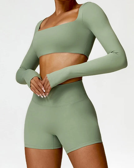 2-Piece Women's Yoga Set: Long Sleeve Bra and Leggings - Various Colors
