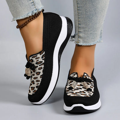 Women's Breathable Mesh Flat Casual Sneakers - Lightweight Comfortable Flat Shoes for Women