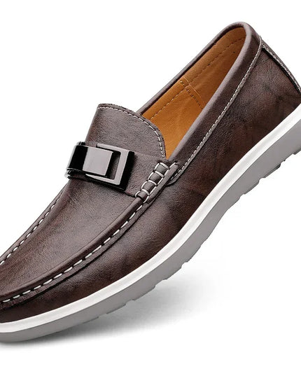 Men's Leather Casual Slip-On Loafers – Stylish and Comfortable Slip On