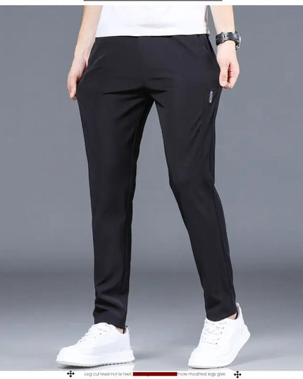 Men’s Lightweight Ice-Silk Straight-Leg Trousers