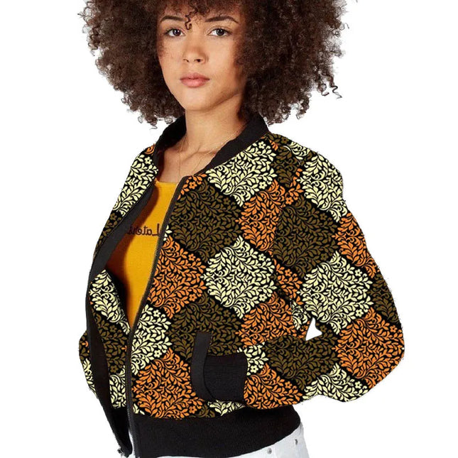 Women's Short Zipper Bomber Jacket