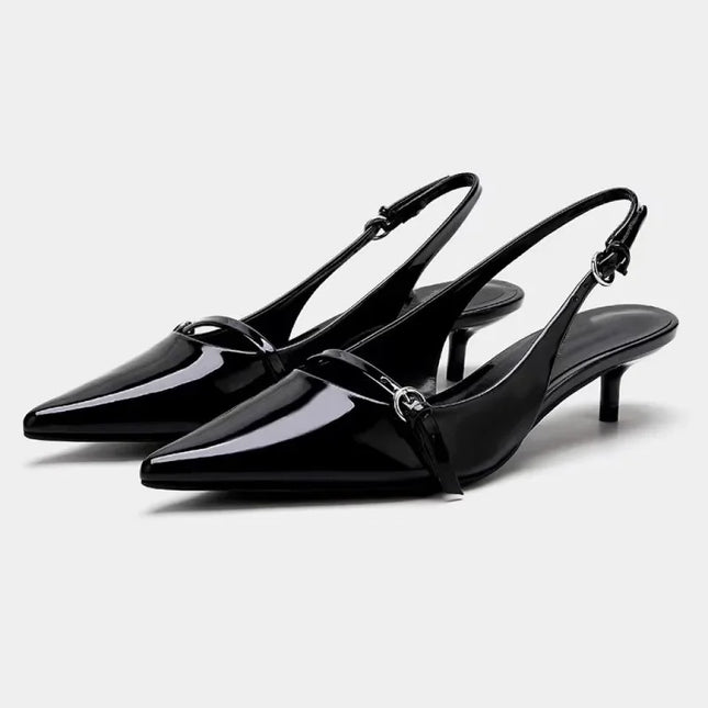 Women's Pointed Toe High Heels with Metal Buckle