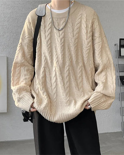 Men's Knit O-Neck Loose Casual Sweater