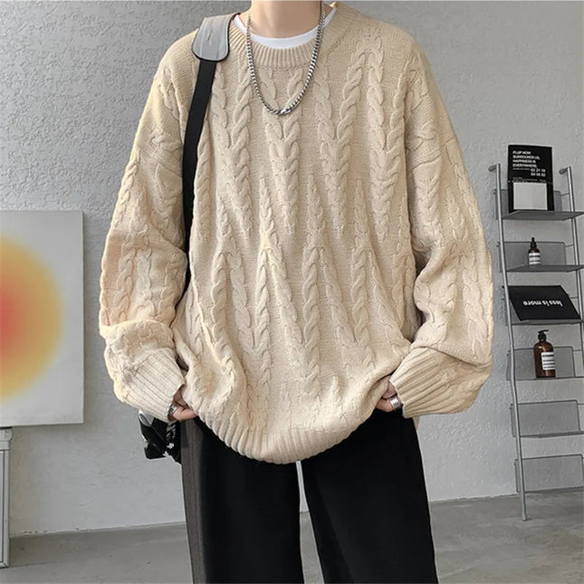 Men's Knit O-Neck Loose Casual Sweater