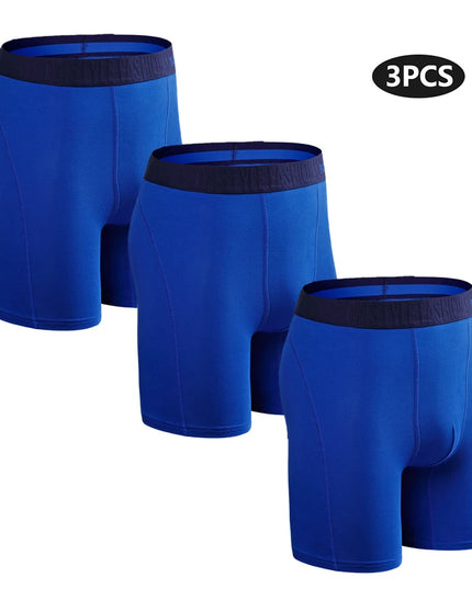 3-Pack Men’s Cotton Boxer Shorts – Long Fit
