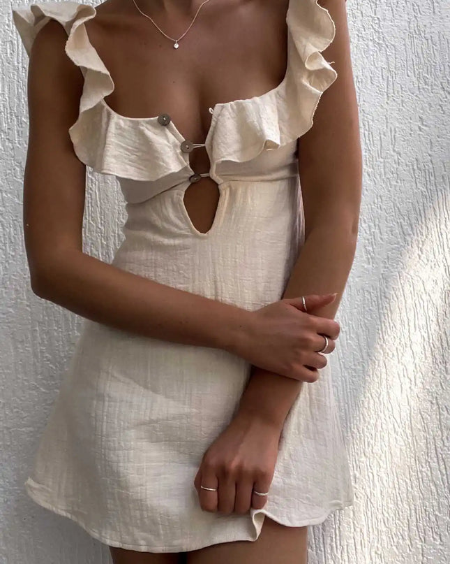 Women's Ruffled Strap Mini Dress