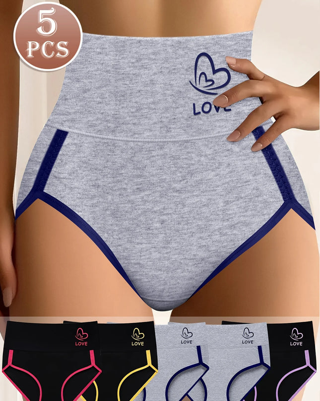 5-Pack Women's Mid-Rise Briefs with Elegant Tummy Control