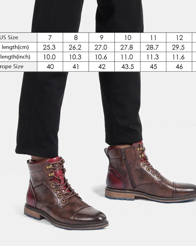 Men's Comfortable Faux Leather Boots – Stylish and Durable Footwear