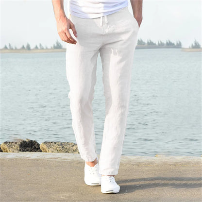 Men's Breathable Cotton Linen Pants - Lightweight & Comfortable Casual Trousers