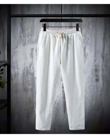 Men's Cotton-Linen Two-Piece T-Shirt and Jogger Pants Set