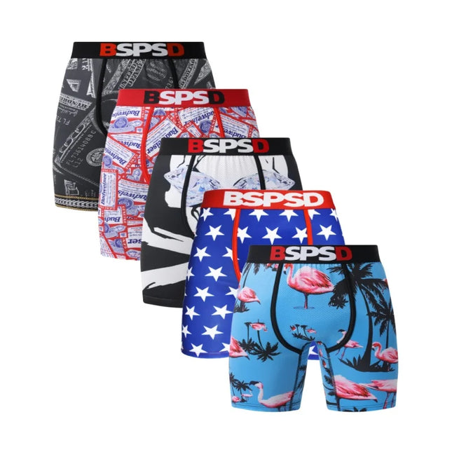 5-Pack Men's Breathable Boxer Briefs Underwear Set