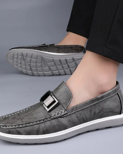 Men's Leather Casual Slip-On Loafers – Stylish and Comfortable Slip On