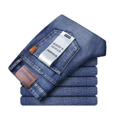 Men's Classic Straight Fit Stretch Denim Jeans - Regular Length
