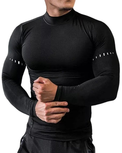 Men's Slim-Fit Long-Sleeved Shirt, Quick-Drying, Breathable, and Highly Elastic Sweater