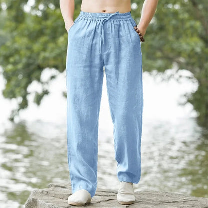 Stylish Men's Oversized Korean Linen Wide-Leg Trousers