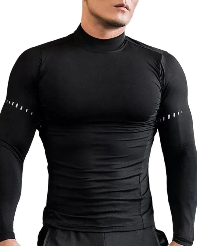 Men's Slim-Fit Long-Sleeved Shirt, Quick-Drying, Breathable, and Highly Elastic Sweater