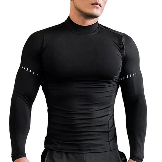 Men's Slim-Fit Long-Sleeved Shirt, Quick-Drying, Breathable, and Highly Elastic Sweater
