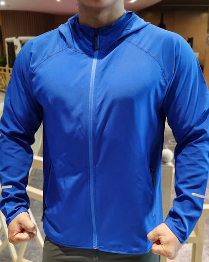 Men's Lightweight Quick-Dry Breathable Hooded Running Jacket