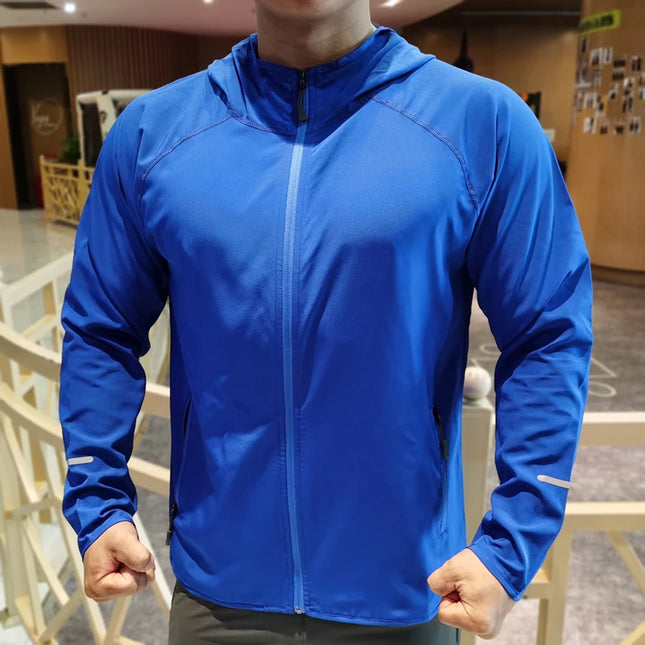 Men's Lightweight Quick-Dry Breathable Hooded Running Jacket