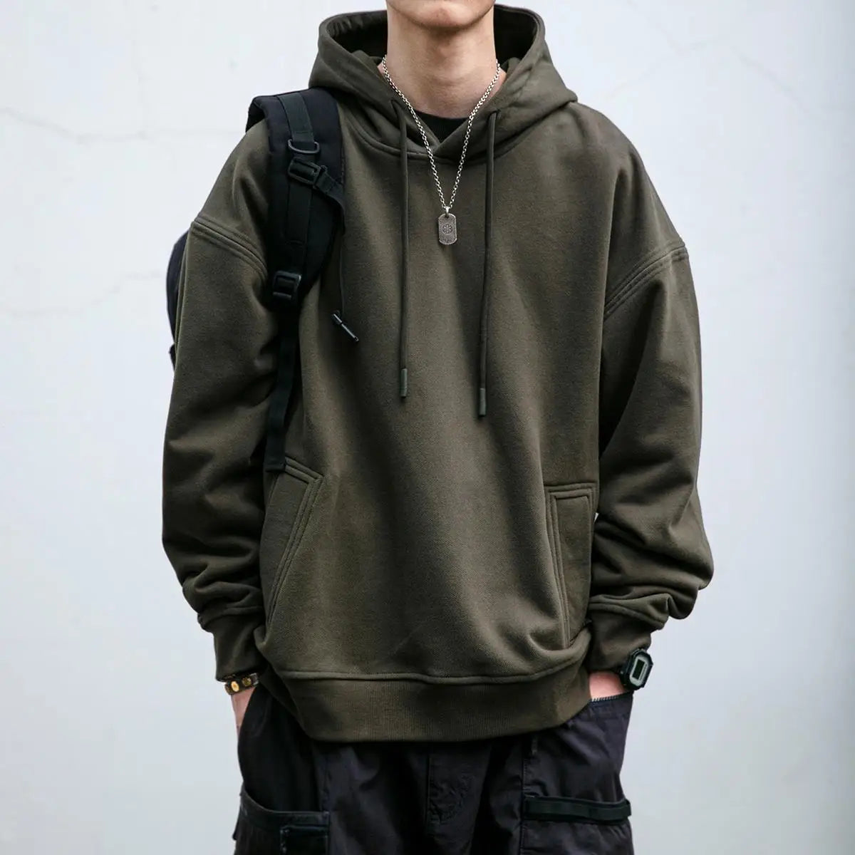 Men's Retro Hooded Loose Fit Sweater