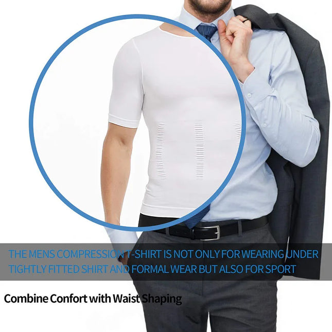 Men's Compression T-Shirt - Slimming Body Shaper for Men, Body Contouring & Support