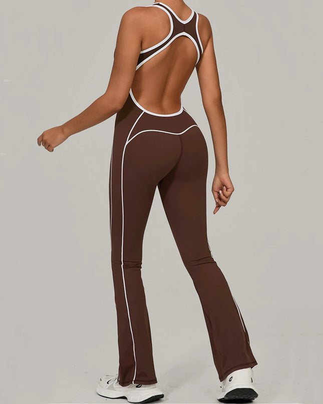 Women's One-Piece Jumpsuit - Slim Fit and Flared Style