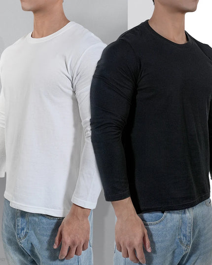 Men's Casual Long Cotton O-Neck Sweater
