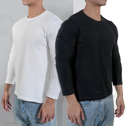 Men's Casual Long Cotton O-Neck Sweater