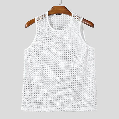 Incerun Men's Mesh Transparent Tank Top Vest