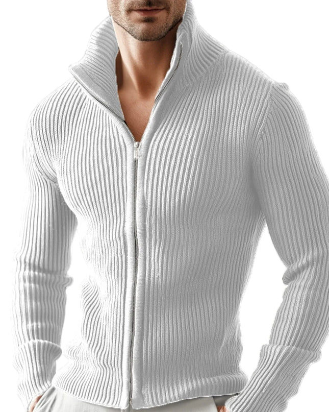 Men's Slim Fit Zipper Stand Collar Jacket