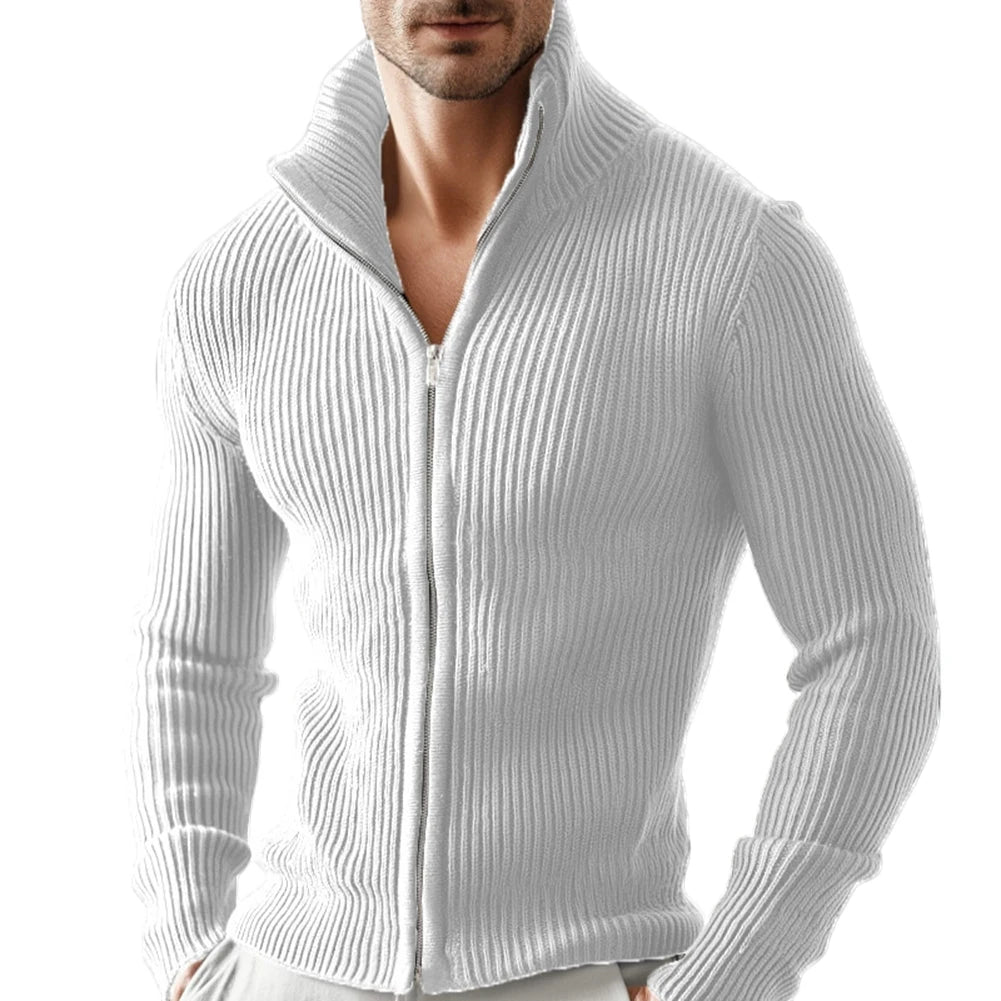 Men's Slim Fit Zipper Stand Collar Jacket