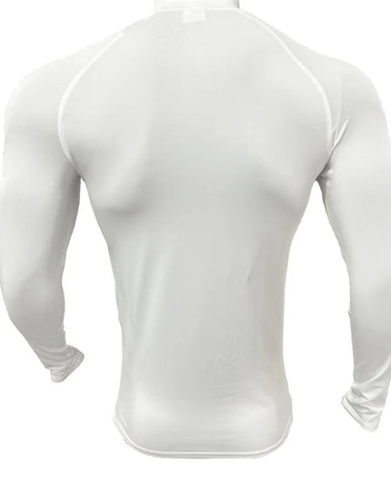 Men's Compression Elastic Long Sleeve Half-Zip High-Neck Sweater