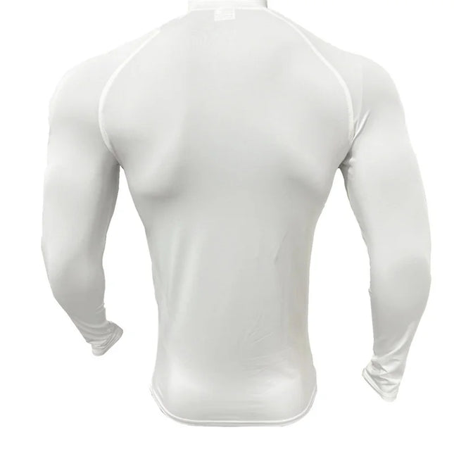 Men's Compression Elastic Long Sleeve Half-Zip High-Neck Sweater