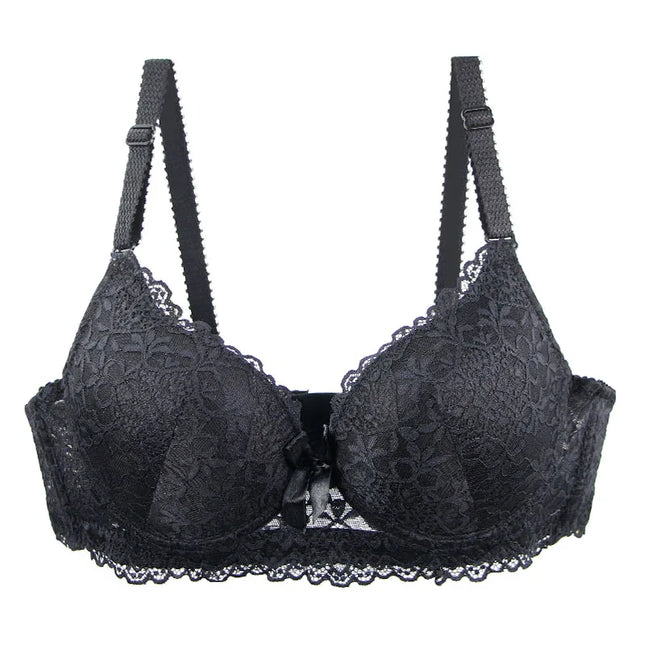 Women’s Floral Bow Push-Up Bra with Cup Support