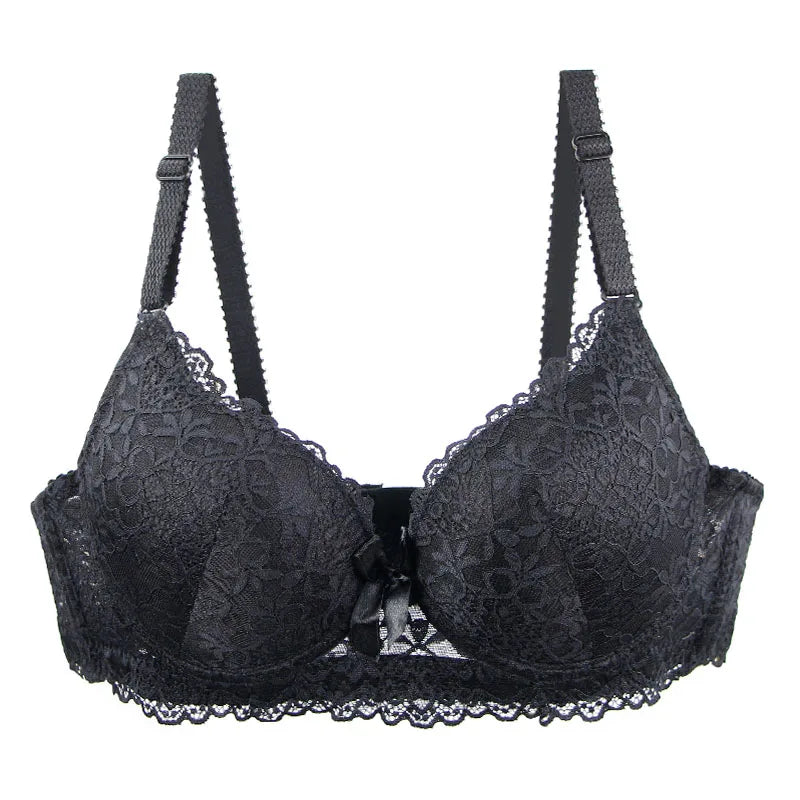 Women’s Floral Bow Push-Up Bra with Cup Support