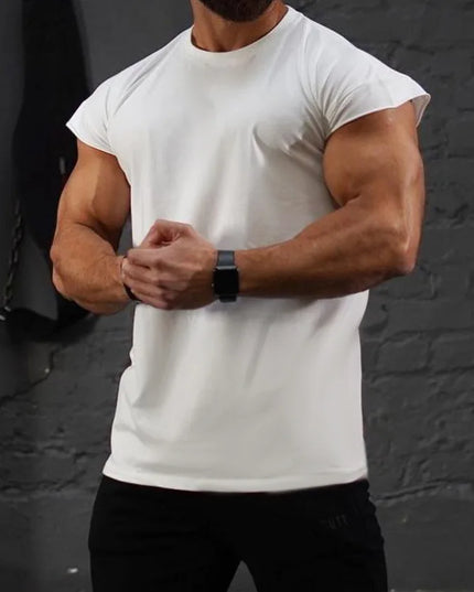 Men's Cap Sleeve Cut-Off Slim Fit T-Shirt