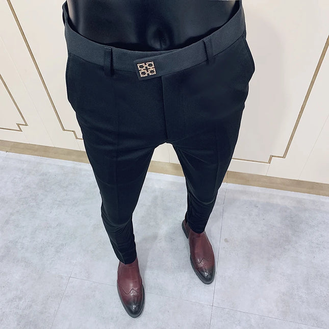 Men's Slim Fit Dress Pants - Formal Slim Trousers for Men