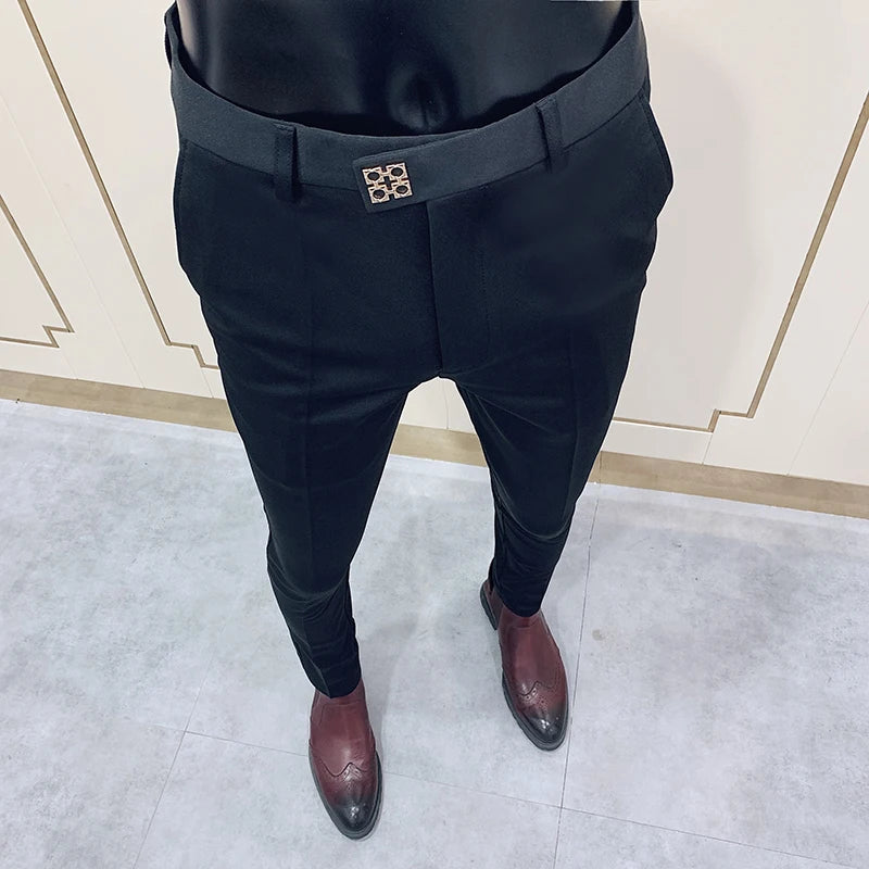 Men's Slim Fit Dress Pants - Formal Slim Trousers for Men